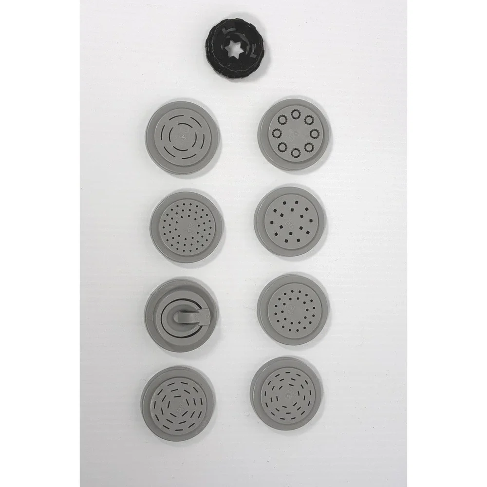 Emeril Lagasse Pasta Maker Shaping Discs 8 Piece Set with Ring Gray P1-P8